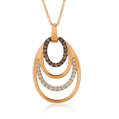 Le Vian Chocolatier 3/8 ct. tw. Vanilla & Chocolate Diamond Multi-Loop Pendant in 14K Strawberry Gold