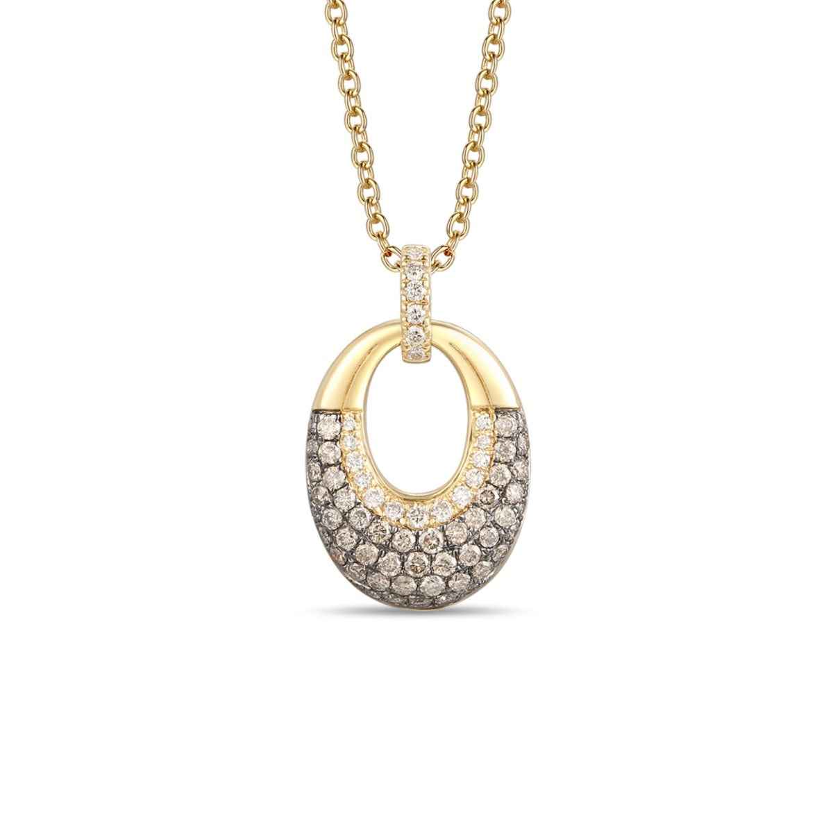 Le Vian Chocolatier 5/8 ct. tw. Vanilla & Chocolate Pave Diamond Loop Pendant in 14K Honey Gold