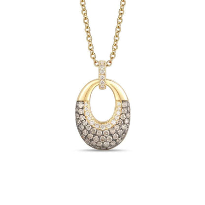 Le Vian Chocolatier 5/8 ct. tw. Vanilla & Chocolate Pave Diamond Loop Pendant in 14K Honey Gold