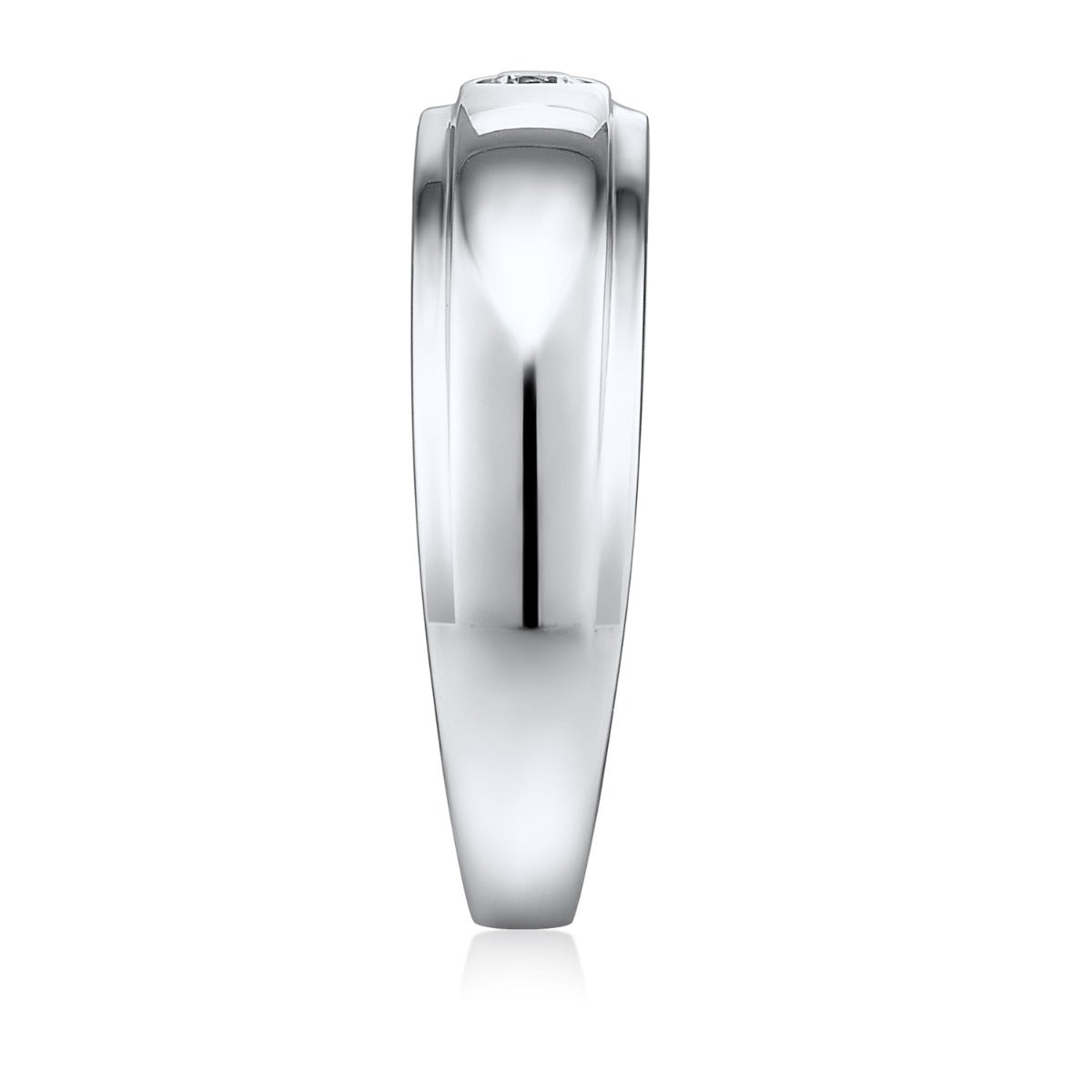 Men's 1/10 ct. tw. Diamond Ring with Step Edge in 10K White Gold side profile