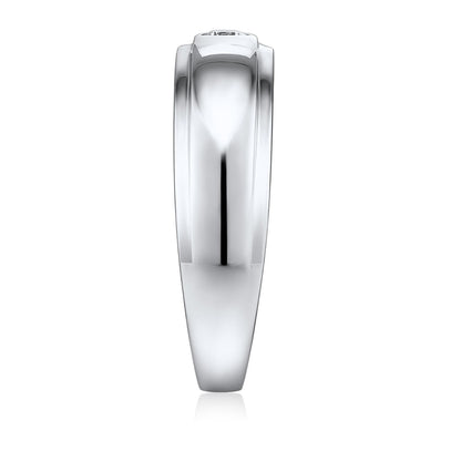 Men's 1/10 ct. tw. Diamond Ring with Step Edge in 10K White Gold side profile