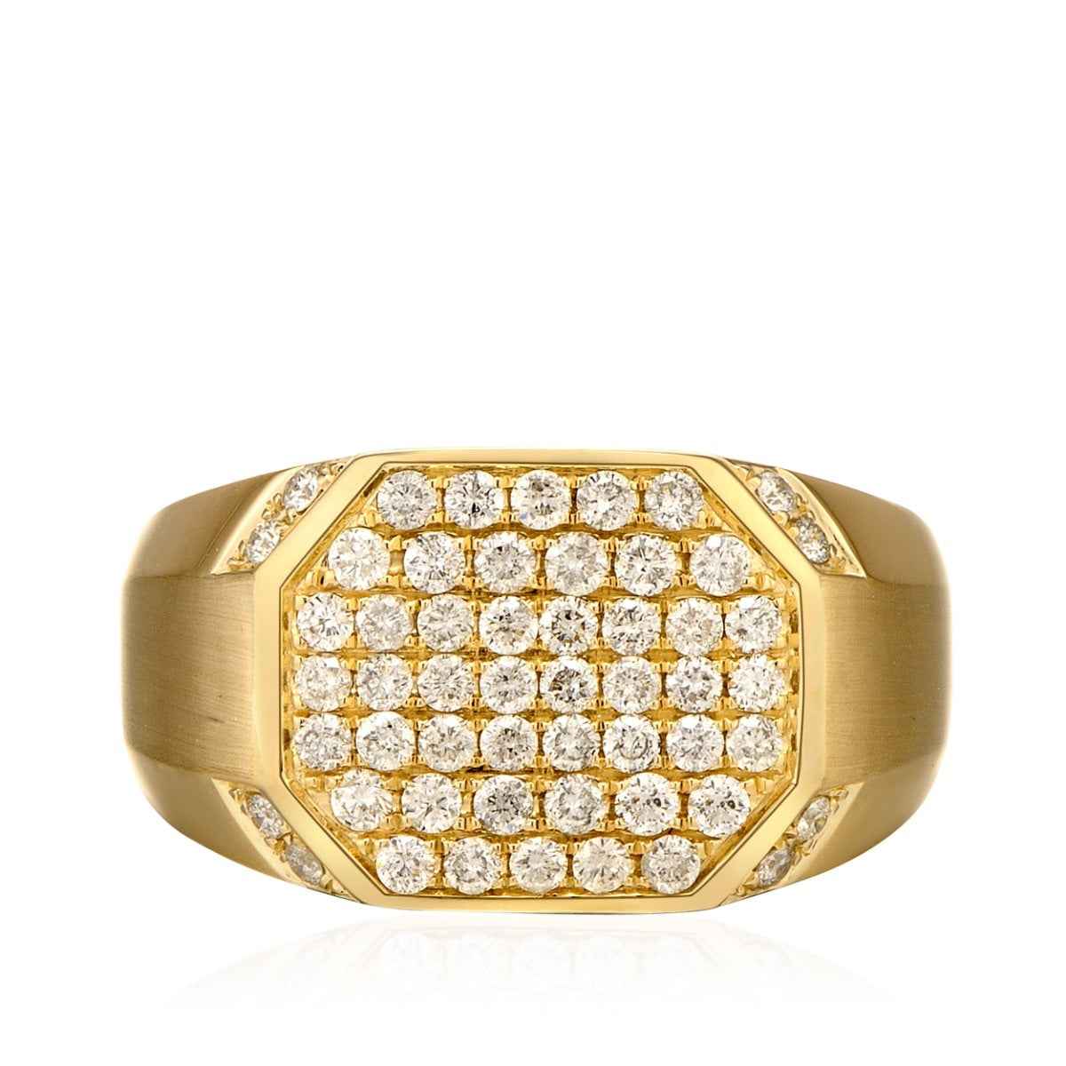 1 ct. tw. Men's Cluster Diamond Ring in 10K Yellow Gold front view