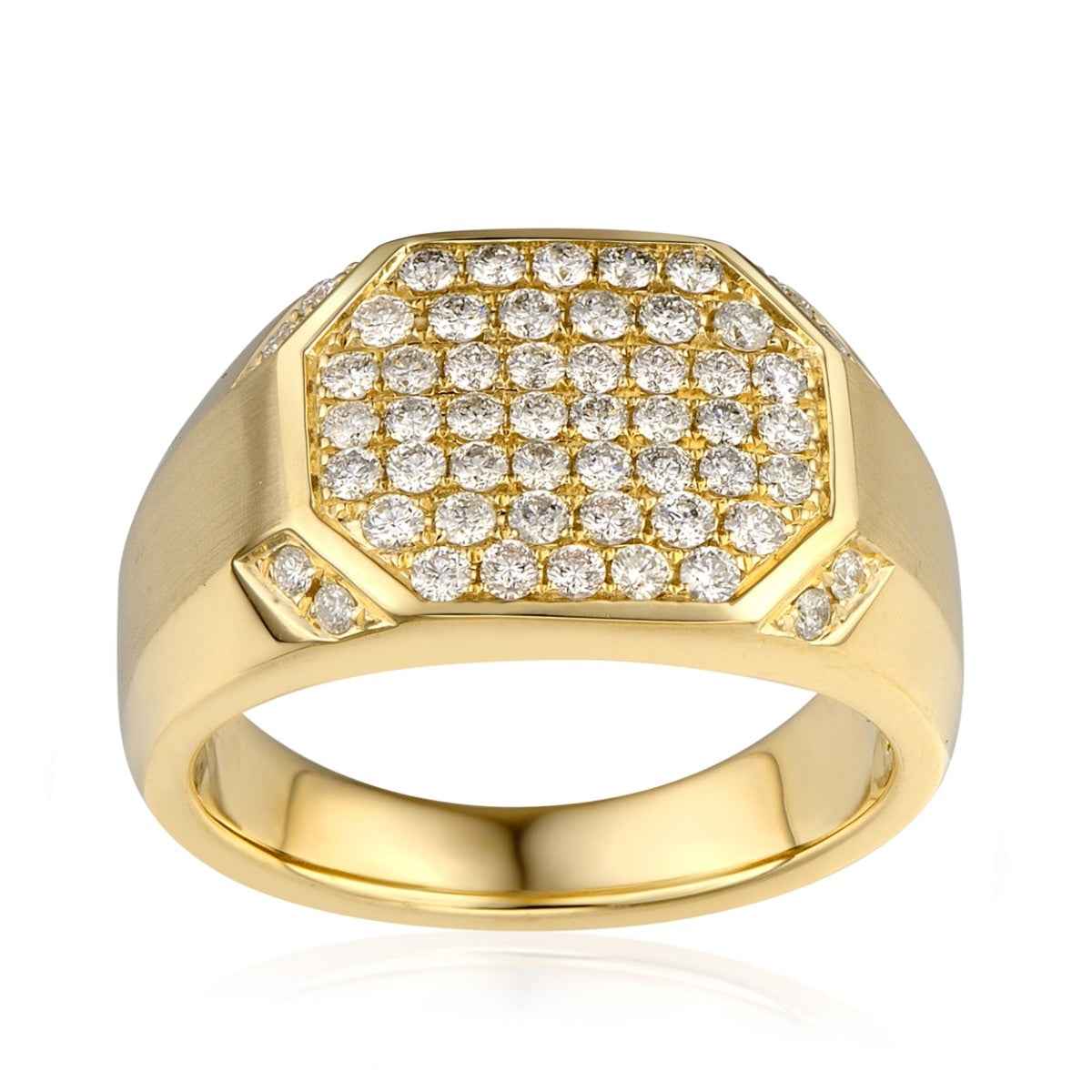 1 ct. tw. Men's Cluster Diamond Ring in 10K Yellow Gold