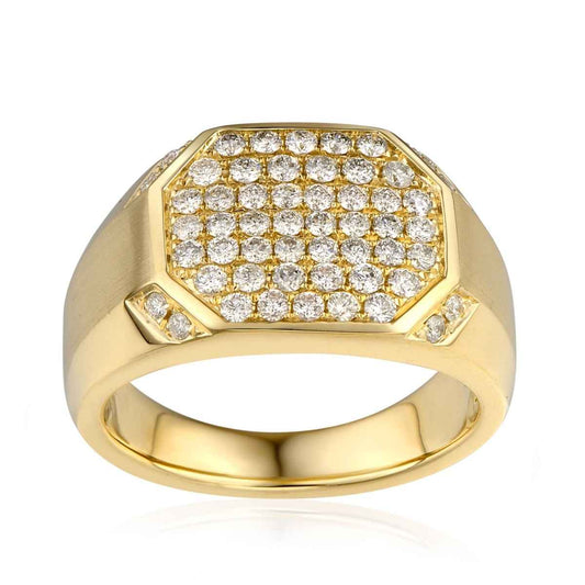 1 ct. tw. Men's Cluster Diamond Ring in 10K Yellow Gold