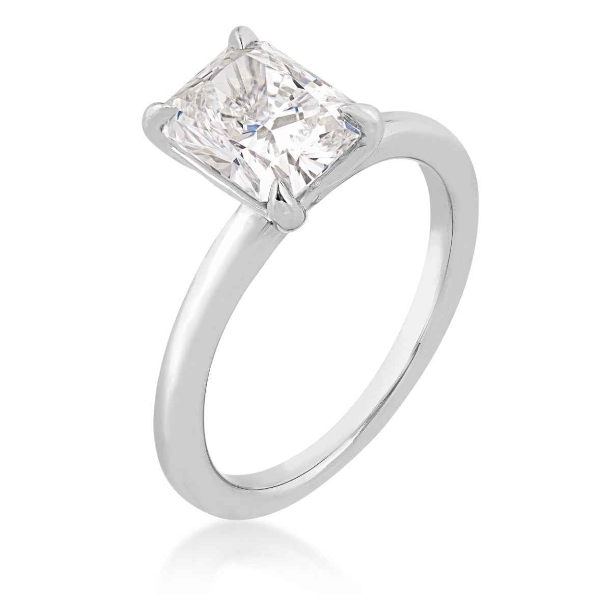Adamante 2 ct. tw. Lab-Grown Radiant Cut Diamond Solitaire Engagement Ring in 14K White Gold front view