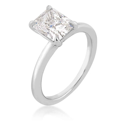Adamante 2 ct. tw. Lab-Grown Radiant Cut Diamond Solitaire Engagement Ring in 14K White Gold front view
