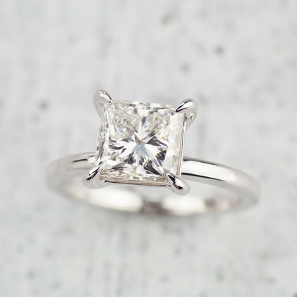Adamante 2-1/2 ct. tw. Lab-Grown Princess Cut Diamond Solitaire Engagement Ring in 14K White Gold side profile