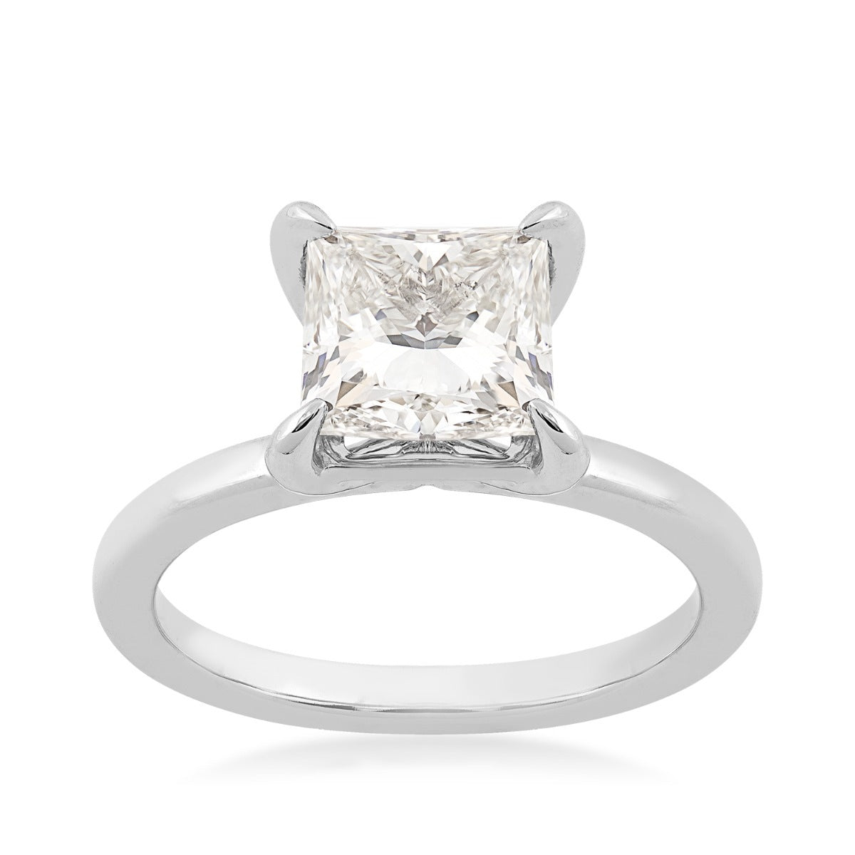 Adamante 2-1/2 ct. tw. Lab-Grown Princess Cut Diamond Solitaire Engagement Ring in 14K White Gold