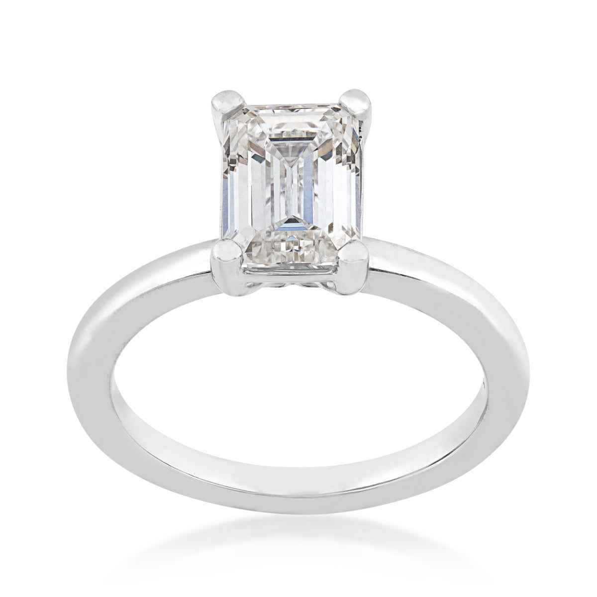 Adamante 2 ct. tw. Lab-Grown Emerald Cut Diamond Solitaire Engagement Ring in 14K White Gold