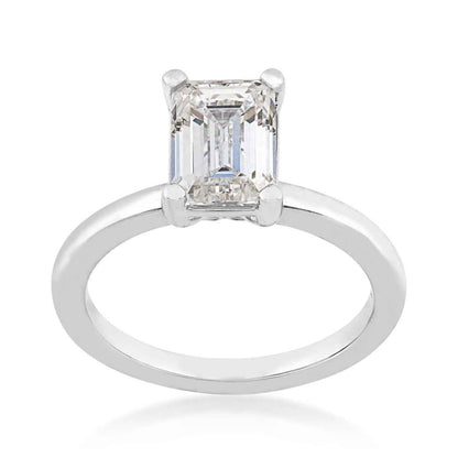 Adamante 2 ct. tw. Lab-Grown Emerald Cut Diamond Solitaire Engagement Ring in 14K White Gold