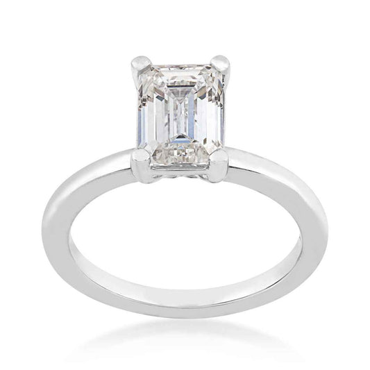 Adamante 2 ct. tw. Lab-Grown Emerald Cut Diamond Solitaire Engagement Ring in 14K White Gold