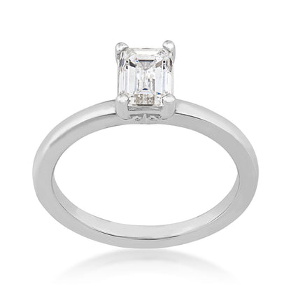 Adamante 1 ct. tw. Lab-Grown Emerald Cut Diamond Solitaire Engagement Ring in 14K White Gold
