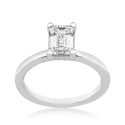 Adamante 1-1/2 ct. tw. Lab-Grown Emerald Cut Diamond Solitaire Engagement Ring in 14K White Gold