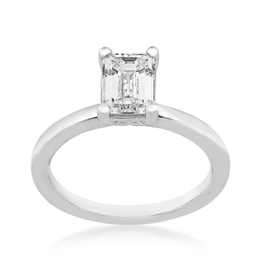 Adamante 1-1/2 ct. tw. Lab-Grown Emerald Cut Diamond Solitaire Engagement Ring in 14K White Gold