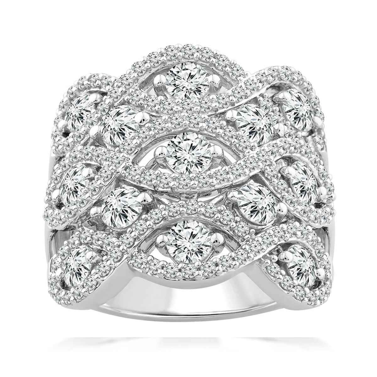 3 ct. tw. Multirow Diamond Twist Ring in 10K White Gold