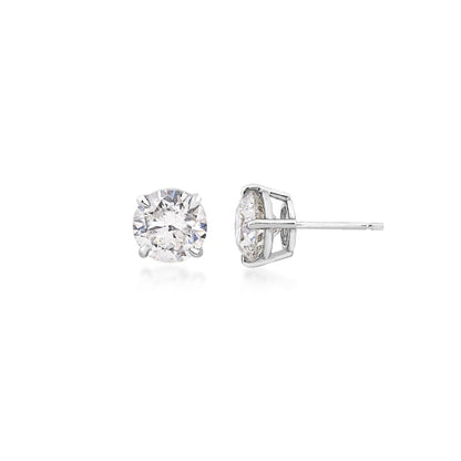 3 ct. tw. Round Brilliant Diamond Solitaire Earrings in 14K White Gold