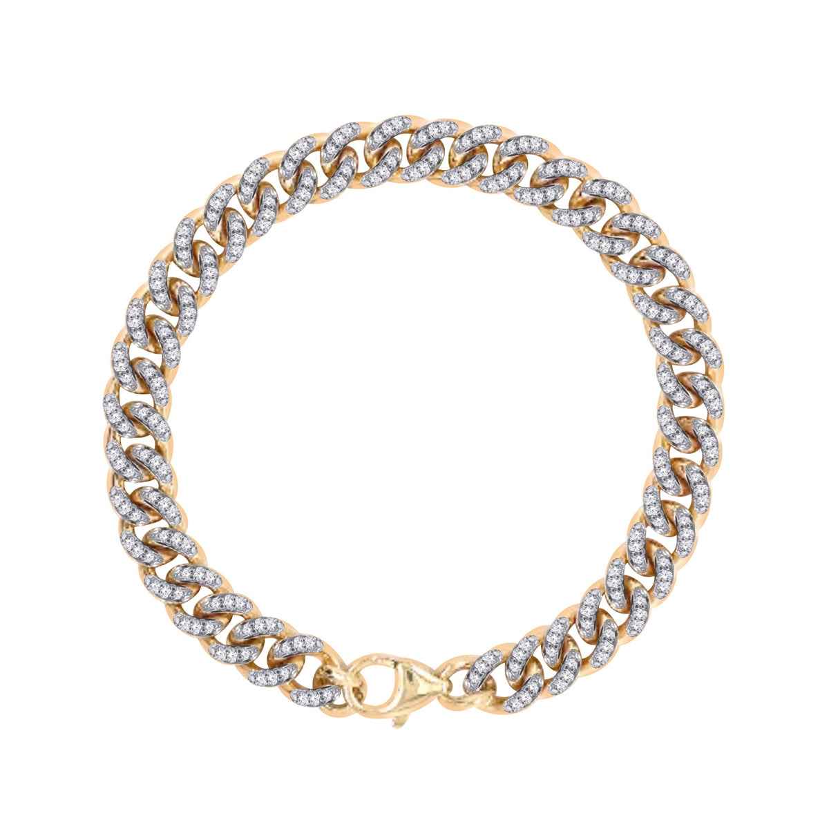 2-1/5 ct. tw. 7mm 7-inch Diamond Miami Cuban Bracelet in 10K Yellow Gold