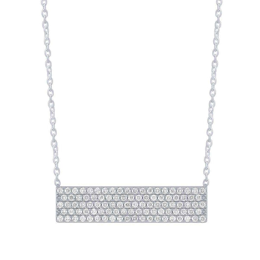 5/8 ct. tw. Diamond Pave Bar Necklace in 10K White Gold