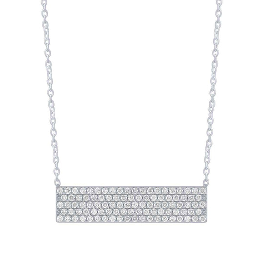 1 ct. tw. Diamond Pave Bar Necklace in 10K White Gold