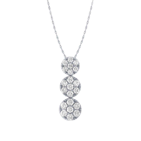 1/2 ct. tw. Diamond Triple Cluster Pendant in 10K White Gold