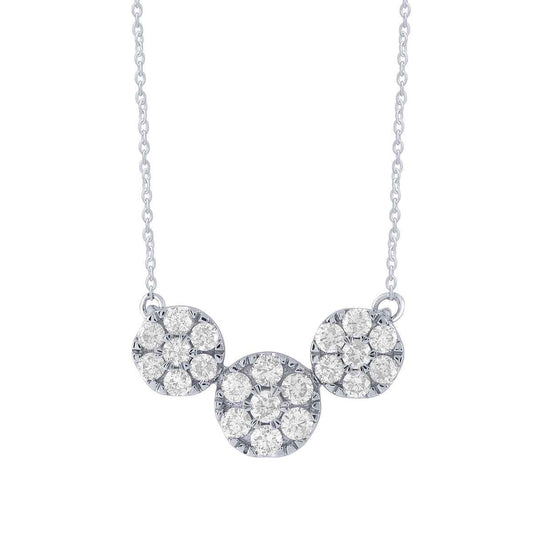 1/2 ct. tw. Diamond Triple Cluster Pendant in 10K White Gold (2)