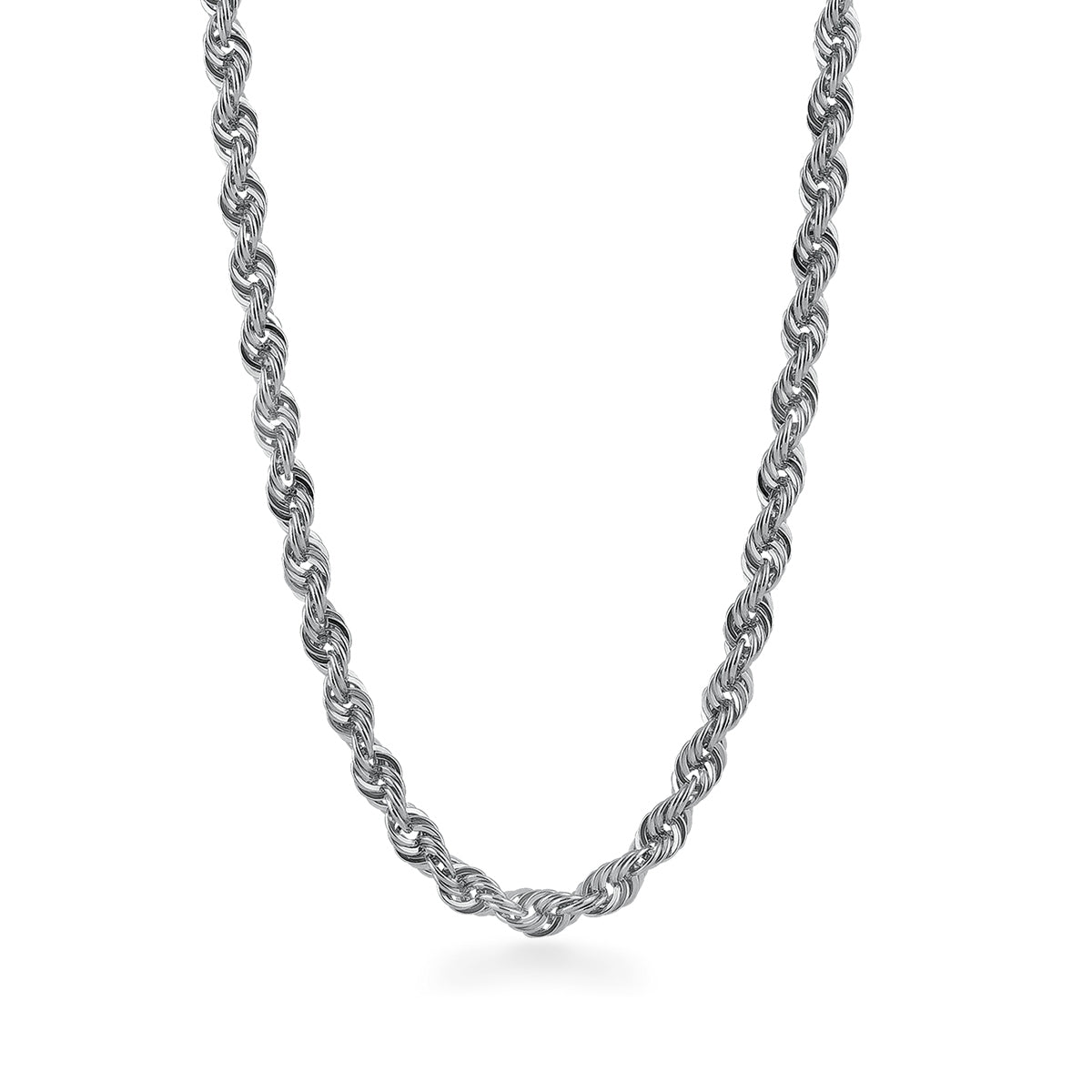 7.2mm 24-inch Rope Chain in Sterling Silver