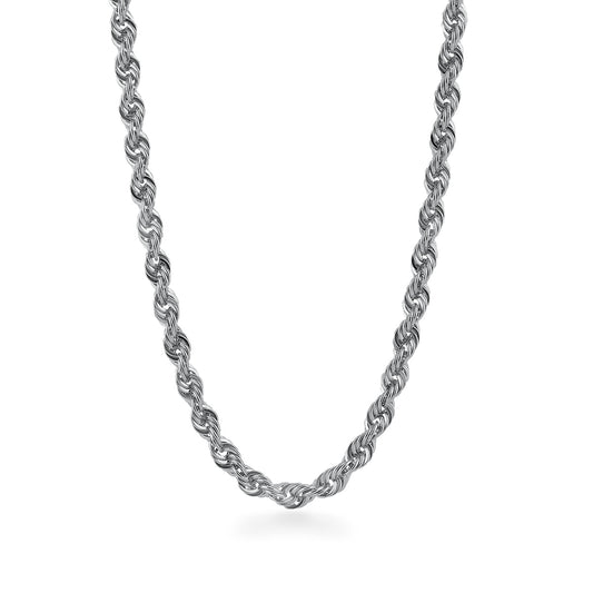 7.2mm 24-inch Rope Chain in Sterling Silver