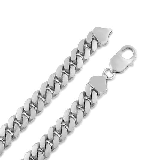 10mm 24-inch Miami Cuban Chain in Sterling Silver front view