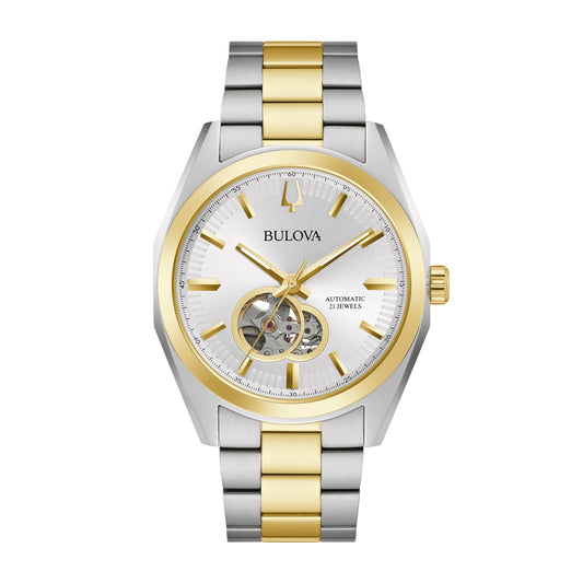 Bulova Surveyor Men's Automatic Two-Tone Stainless Steel Watch with Silver Dial