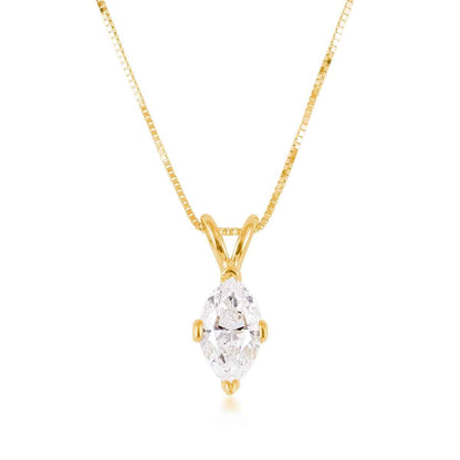 1/2 ct. tw. Marquise Diamond Solitaire Pendant in 14K Yellow Gold