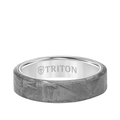 Triton Men's 6mm Tungsten Meteorite Wedding Ring