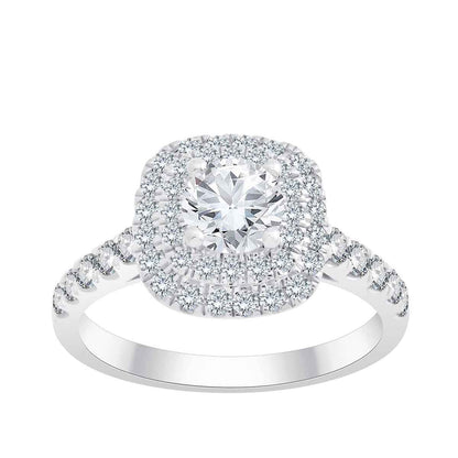 Amaura 1-1/2 ct. tw. Round Diamond Double Halo Engagement Ring in 14K White Gold
