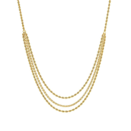 Triple Layer Rope Chain in 10K Yellow Gold