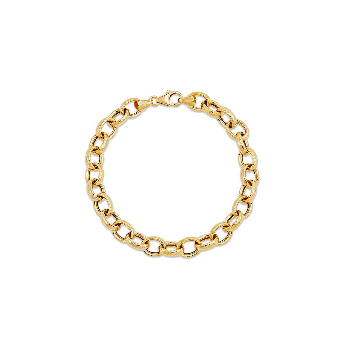 7.25-inch Faceted Oval Link Bracelet in 14K Yellow Gold