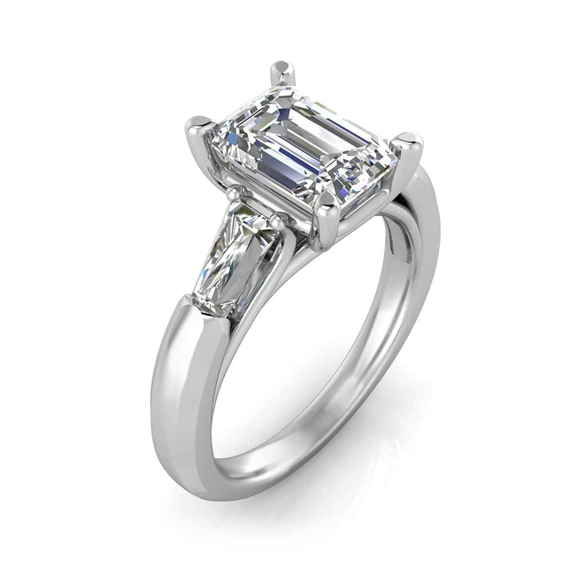 Adamante 2-1/6 ct. tw. Lab-Grown Radiant Cut Diamond Engagement Ring in 14K White Gold front view