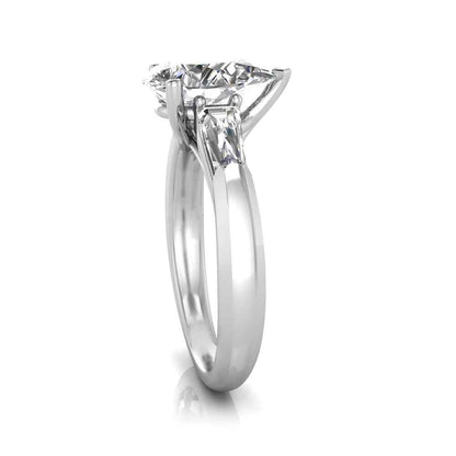 Adamante 2-1/6 ct. tw. Lab-Grown Pear Diamond Engagement Ring in 14K White Gold front view