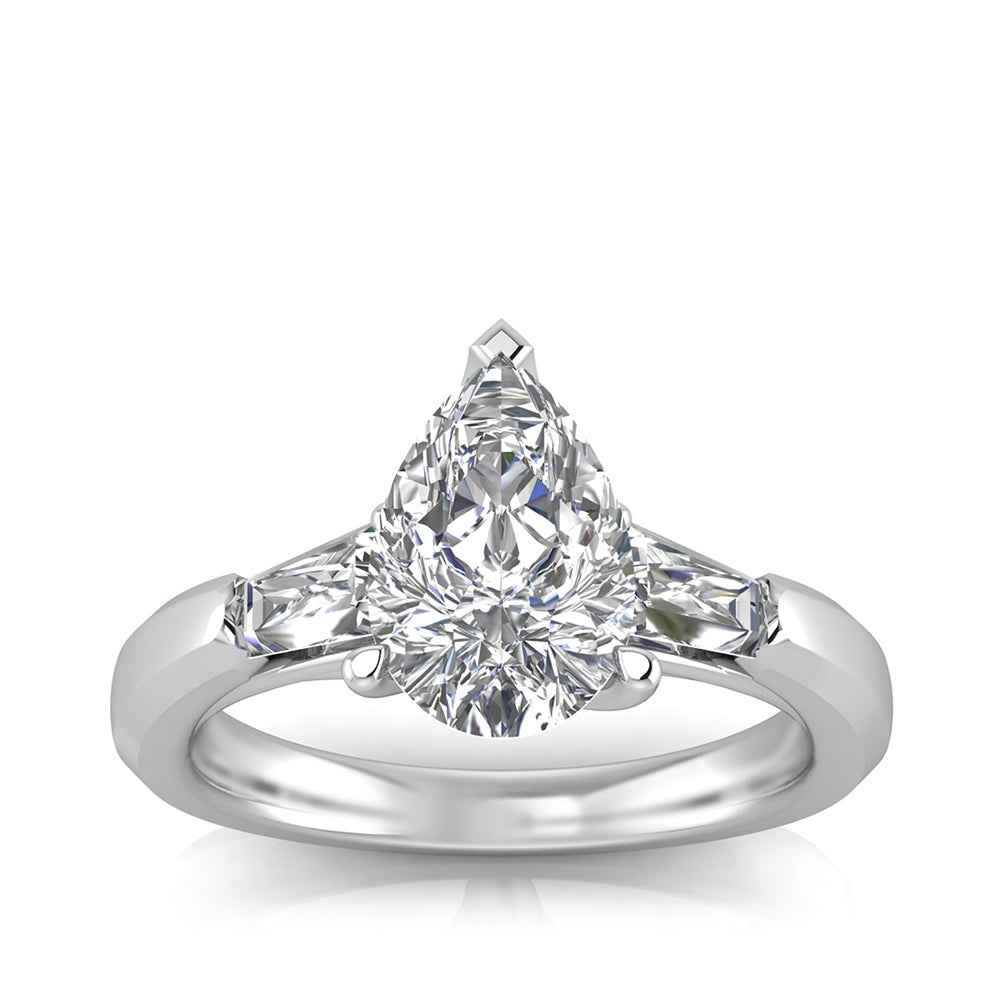 Adamante 2-1/6 ct. tw. Lab-Grown Pear Diamond Engagement Ring in 14K White Gold