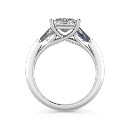 Adamante 2-1/6 ct. tw. Lab-Grown Princess Cut Diamond Engagement Ring in 14K White Gold close-up detail