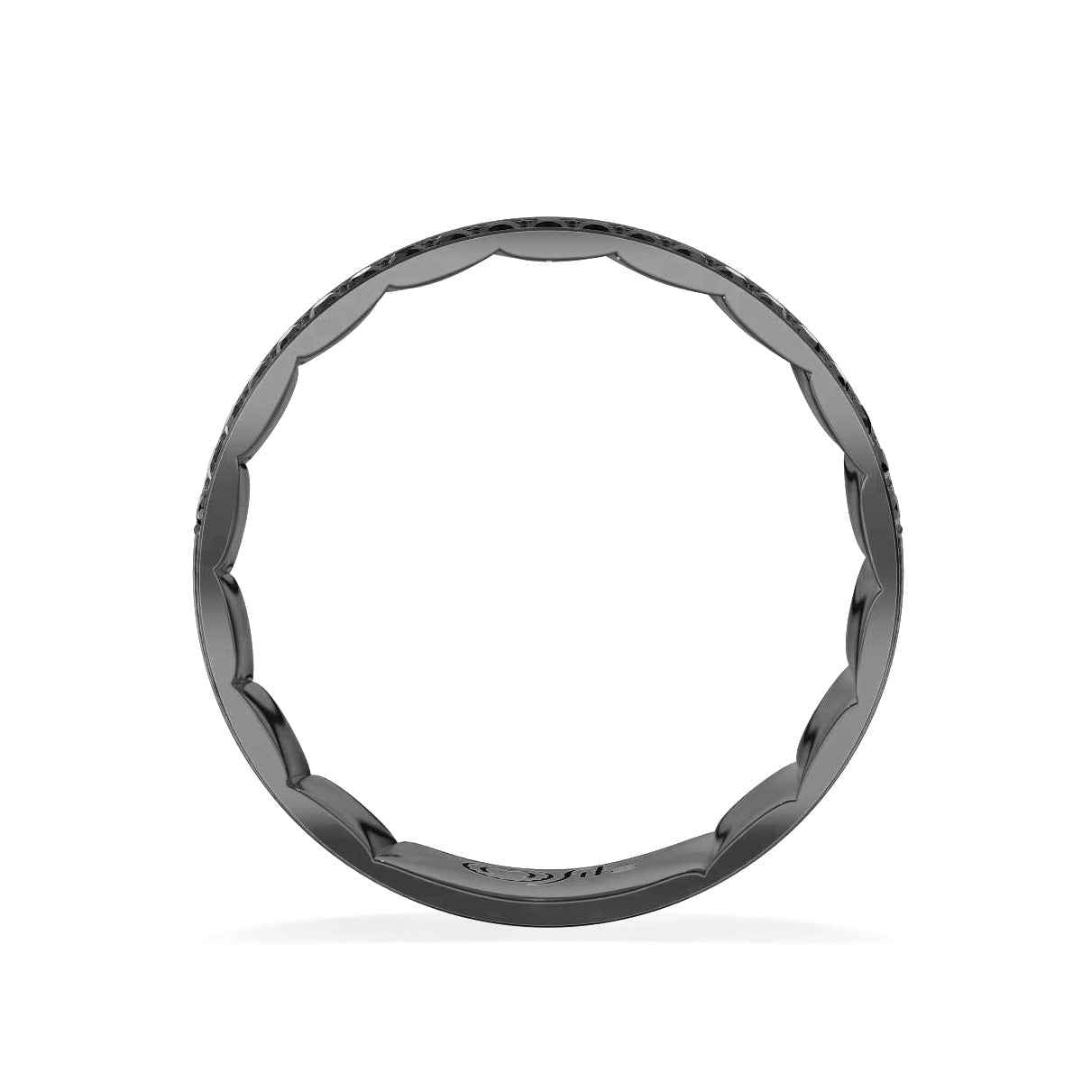 MFIT Men's 1/5 ct. tw. Treated Black Diamond Wedding Band in Black Rhodium Plated 10K White Gold close-up detail