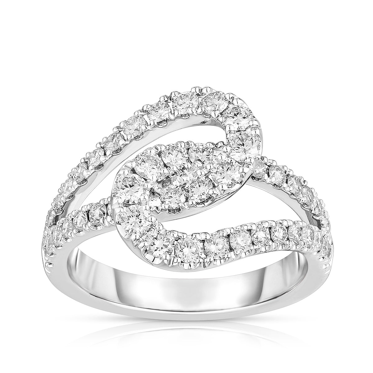 1 ct. tw. Diamond Interlocking Loop Ring in 14K White Gold