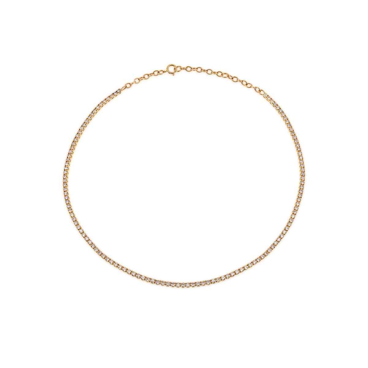 5 ct. tw. Round Diamond Choker-Length Tennis Necklace in 14K Yellow Gold