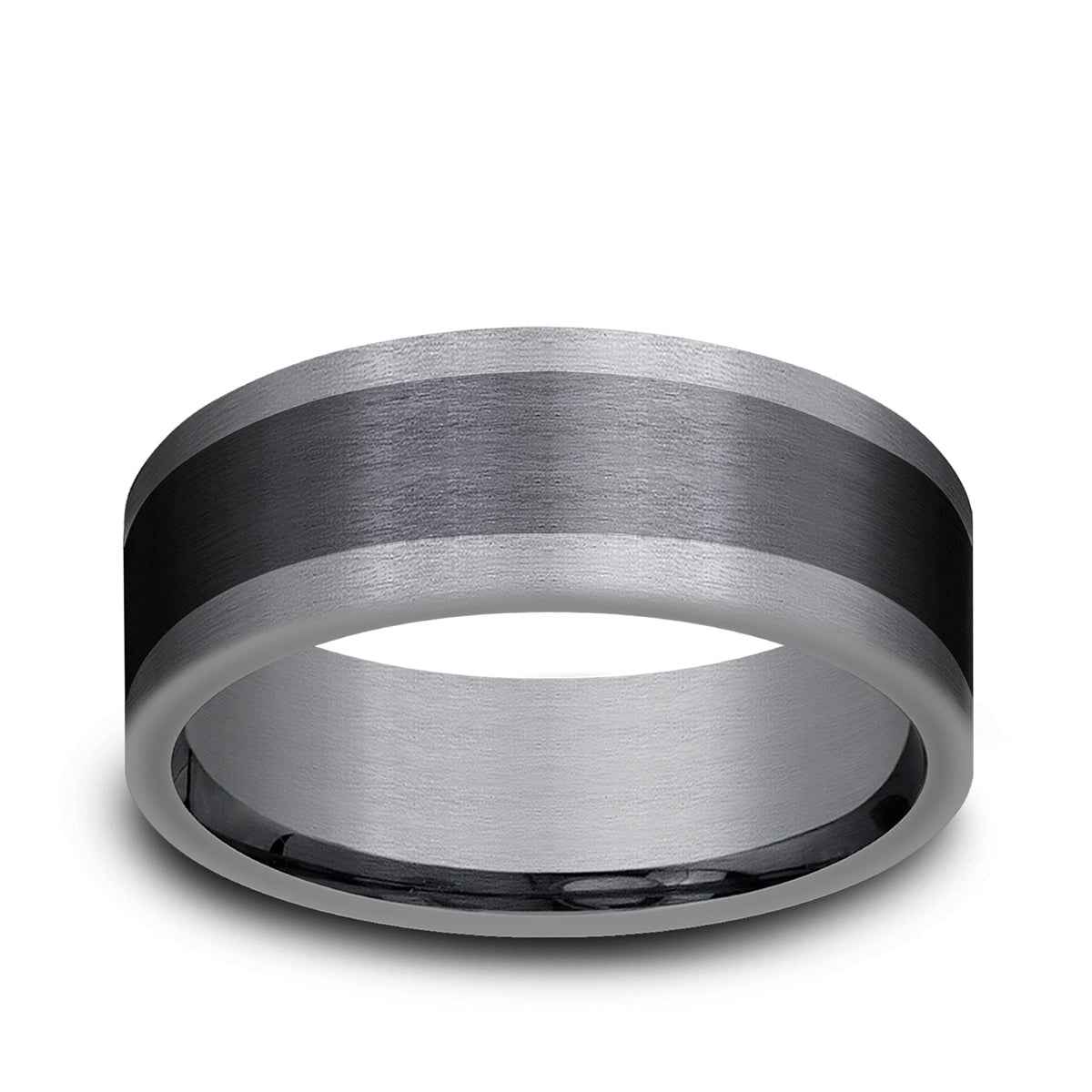 Benchmark Men's 8mm Tantalum Satin with Black Center Wedding Band