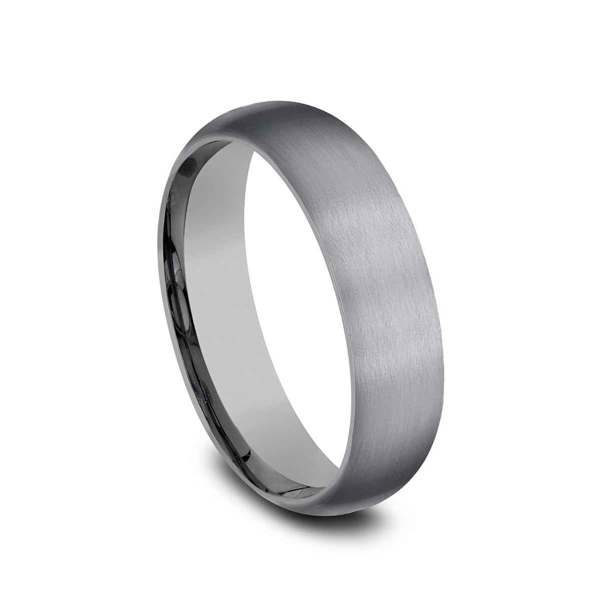 Benchmark Men's 6mm Dome Satin Finish Tantalum Wedding Band front view