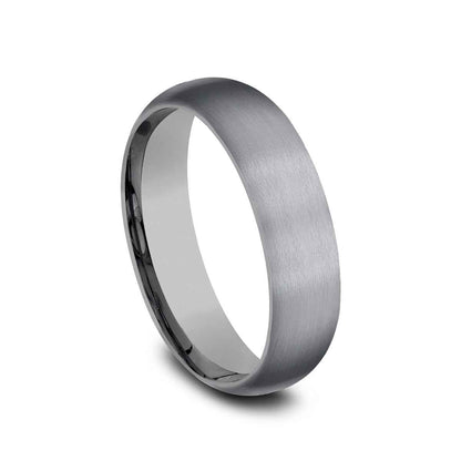 Benchmark Men's 6mm Dome Satin Finish Tantalum Wedding Band front view