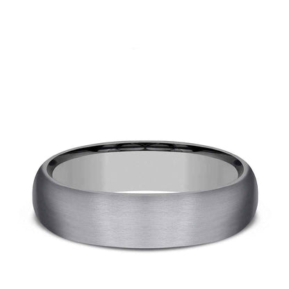 Benchmark Men's 6mm Dome Satin Finish Tantalum Wedding Band close-up detail