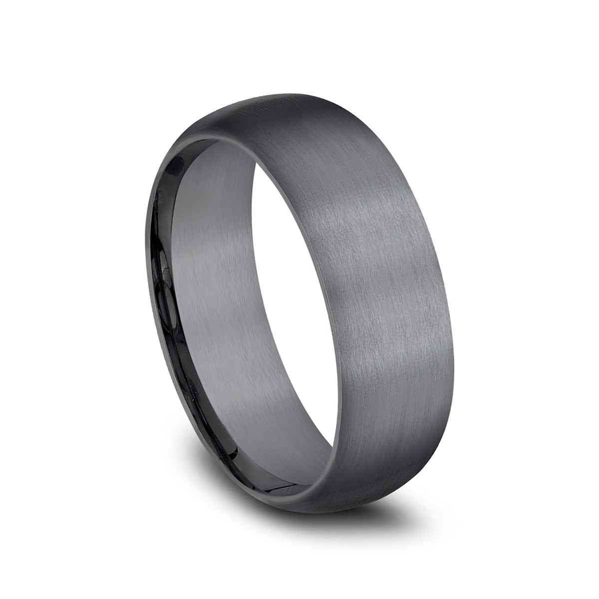 Benchmark Men's 8mm Dome Satin Finish Tantalum Wedding Band front view