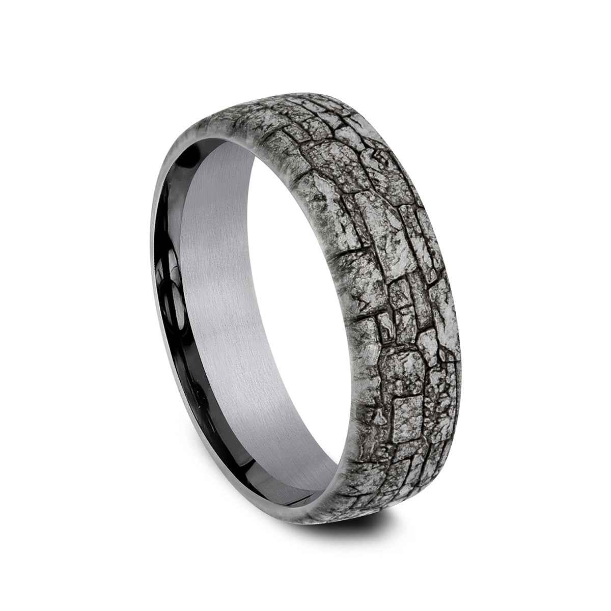 Benchmark Men's 6.5mm Stonewall Tantalum Wedding Band front view