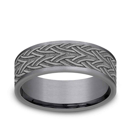 Benchmark Men's 7mm Celtic Arrow Knot Tantalum Wedding Band