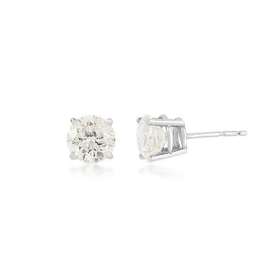 2 ct. tw. Round Brilliant Diamond Solitaire Stud Earrings in 14K White Gold (3)