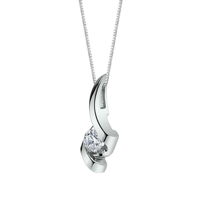 Sirena 1 ct. tw. Round Diamond Pendant in 14K White Gold front view